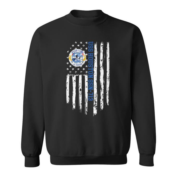 Uss Houston Ssn713 American Flag Sweatshirt