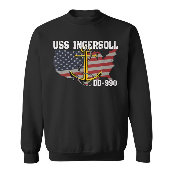 Uss Ingersoll Dd-990 Warship Veterans Day Father Grandpa Dad Sweatshirt