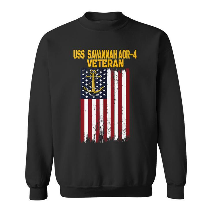 Uss Savannah Aor-4 Replenishment Oiler Ship Veterans Day Sweatshirt