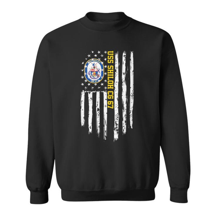 Uss Shiloh Cg67 American Flag Sweatshirt