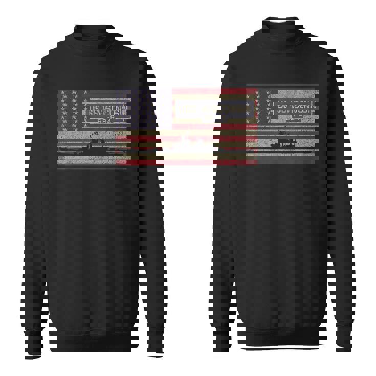 Uss Wisconsin Bb-64 Battleship Gift Usa American Flag T-Shirt Uss Wisconsin Bb-64 Battleship Gift Usa American Flag T-Shirt