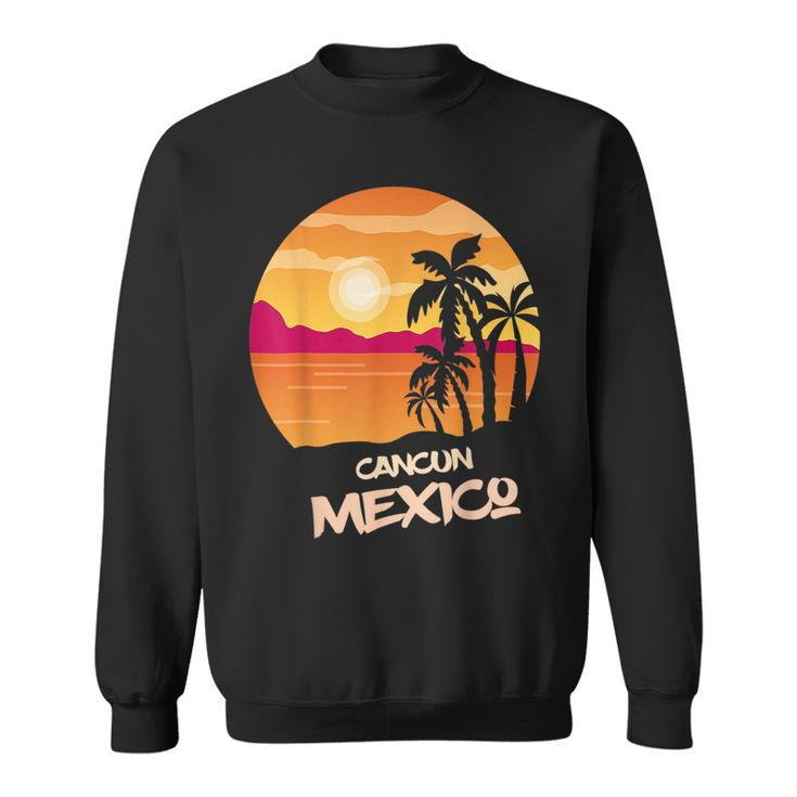 Vacation Cancun Mexico Palm Tree Surfing Beach Ocean  Sweatshirt