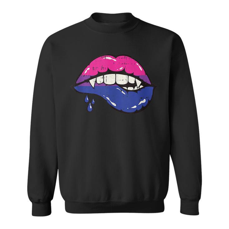 Vampire Lips Bi-Sexual Pride Sexy Blood Fangs Lgbt-Q Ally  Sweatshirt