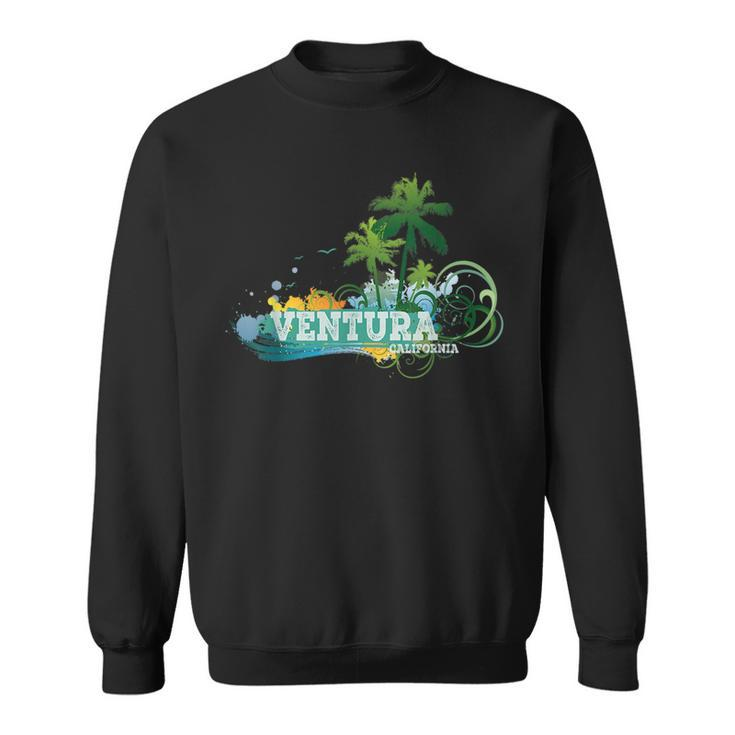 Ventura California  Palm Trees Sunset Beach Vacation Sweatshirt