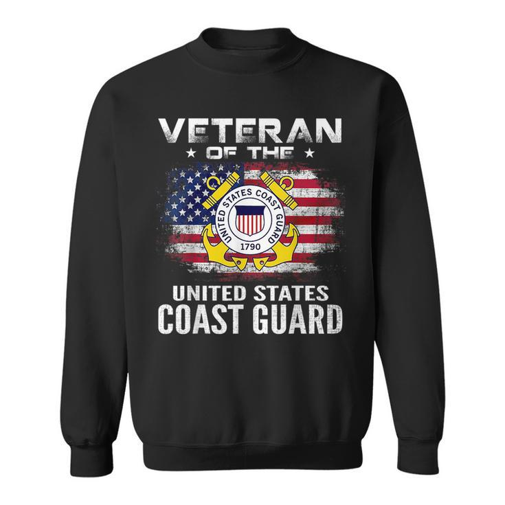 Veteran Of The United States Coast Guard With American Flag Veteran Funny Gifts Sweatshirt