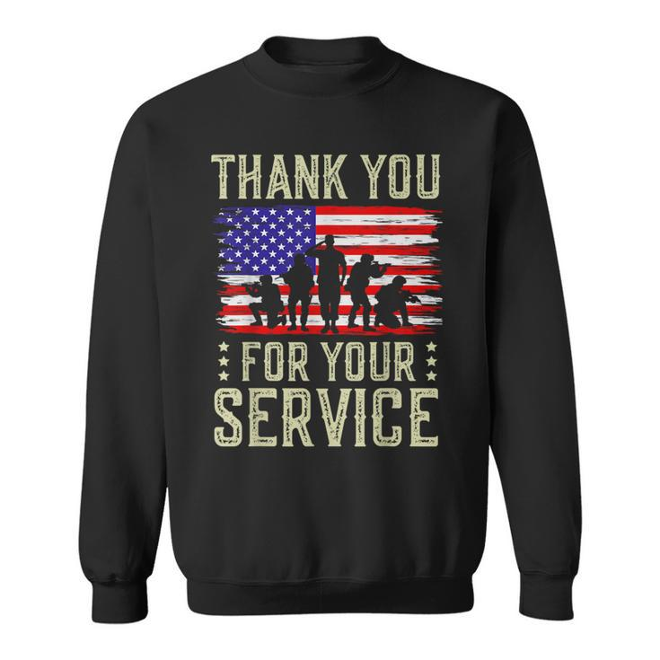 Veteran Thank You For Your Service Us Flag Veterans Day Sweatshirt