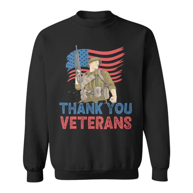 Veteran Vets Thank You Veterans Service Patriot Veteran Day American Flag 8 Veterans Sweatshirt