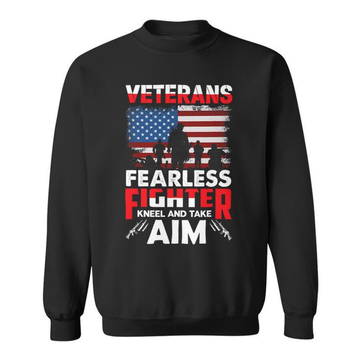 Veteran Vets Us Army Veteran Gifts Kneel American Flag Military Tee Gift Veterans Sweatshirt