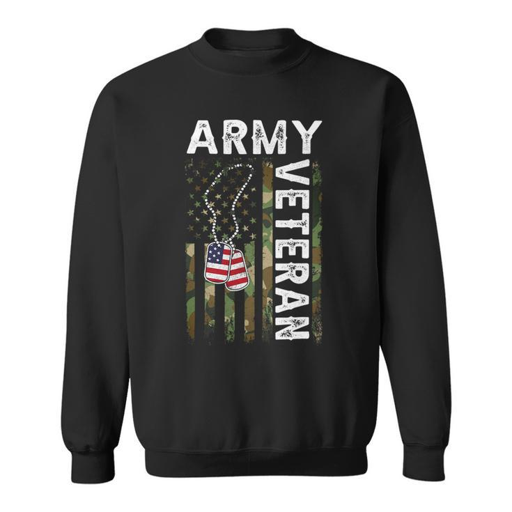 Veteran Vets Us Army Veteran Usa America Camo Flag And Military Dog Tag Veterans Sweatshirt