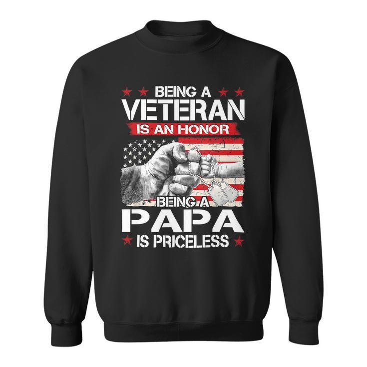 Veteran Vets Us Army Veterans Being Veteran Papa Fathers Day Dad Men 242 Veterans Sweatshirt
