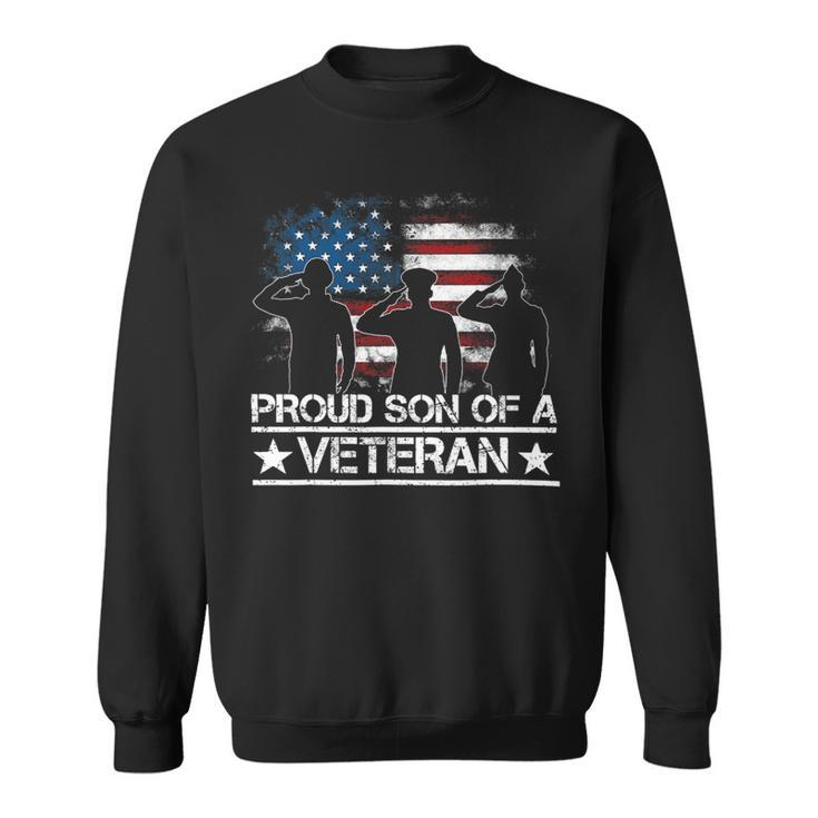 Veteran Vets Usa United States Military Family Proud Son Of A Veterans Sweatshirt