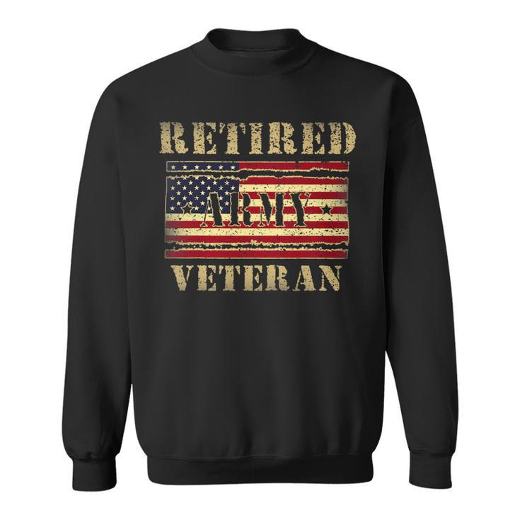 Veteran Vets Vintage American Flag Shirt Retired Army Veteran Day Gift Veterans Sweatshirt