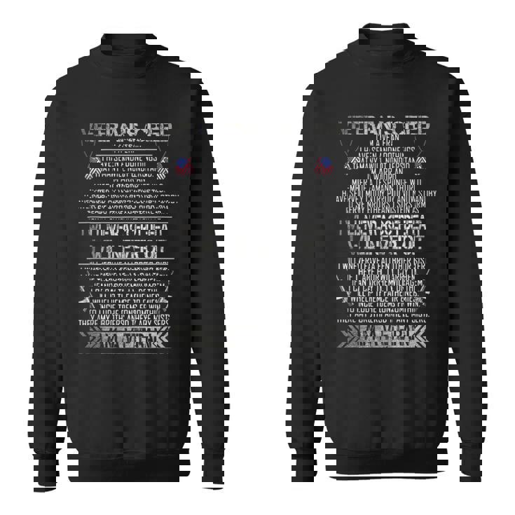 Veterans Creed Im A Veteran  Proud Veterans Day  Sweatshirt
