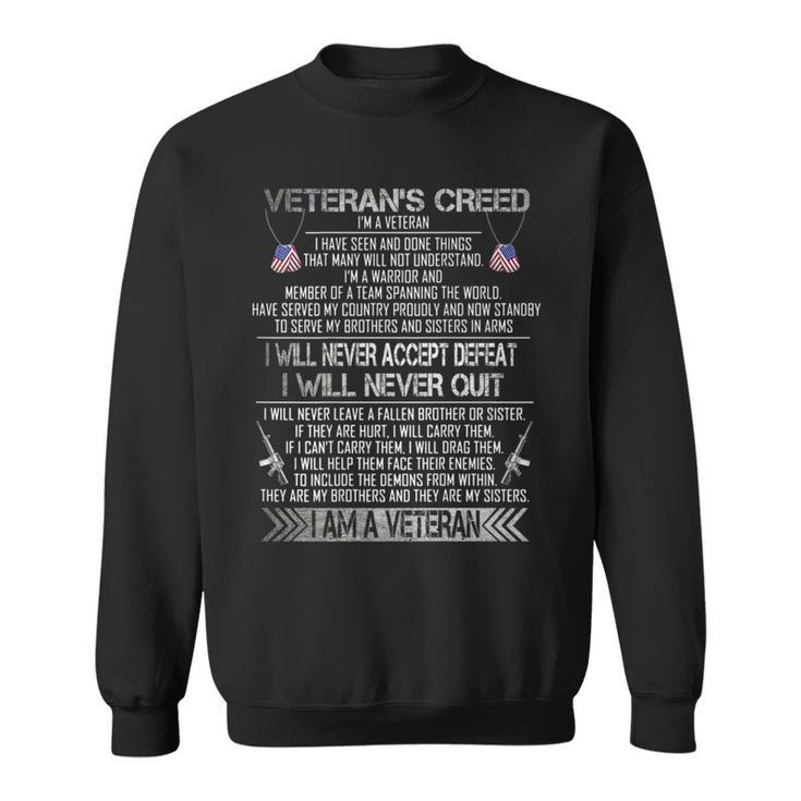 Veterans Creed Im A Veteran  Proud Veterans Day   Sweatshirt