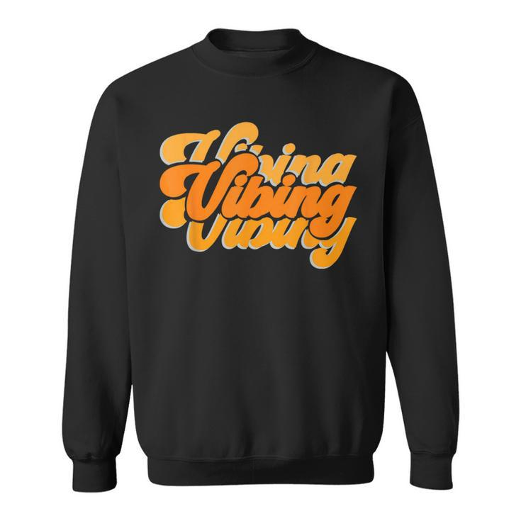 Vibing Orange Vibes Only Color Graphic Sweatshirt
