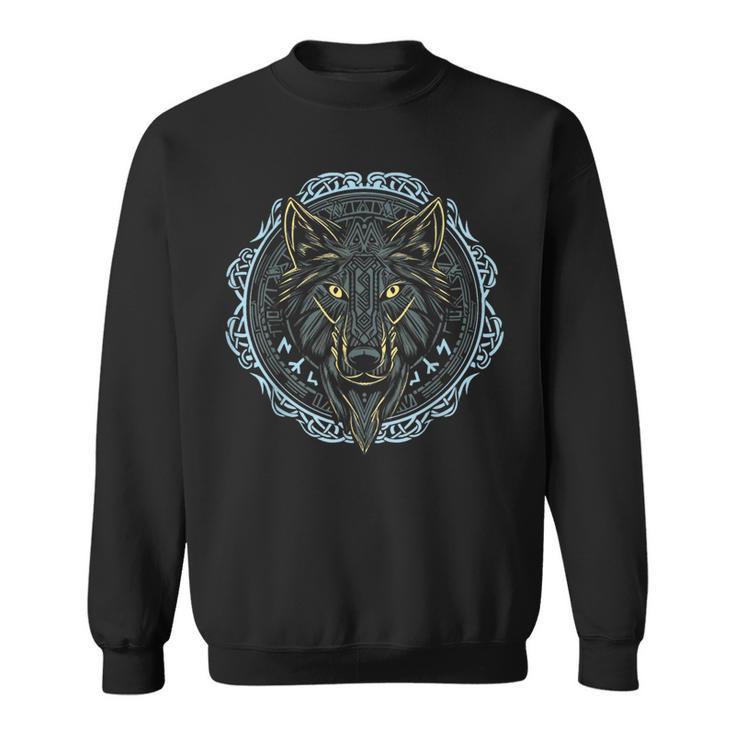 Sweatshirt Valhalla Wolf - Boussole Viking Avec Runes D'Odin, Design Mythologie Nordique Pour Fans Vikings