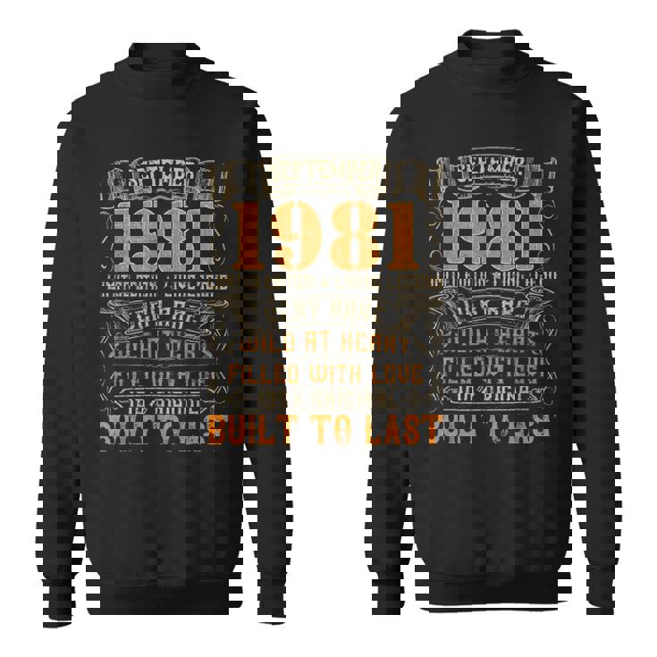 Vintage 1981 September Retro Born In 1981 Birthday Sweatshirt