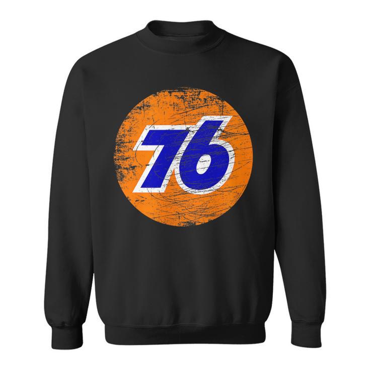 Vintage 76 Gas Station Sign Mens Back Print T-shirt | Mazezy