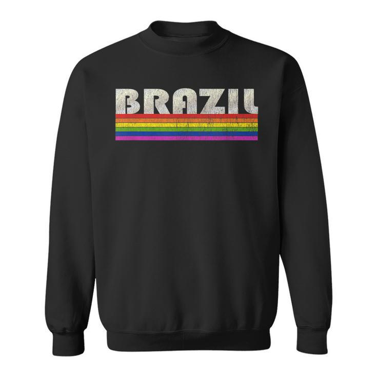 Vintage 80S Style Brazil Gay Pride Month  Sweatshirt