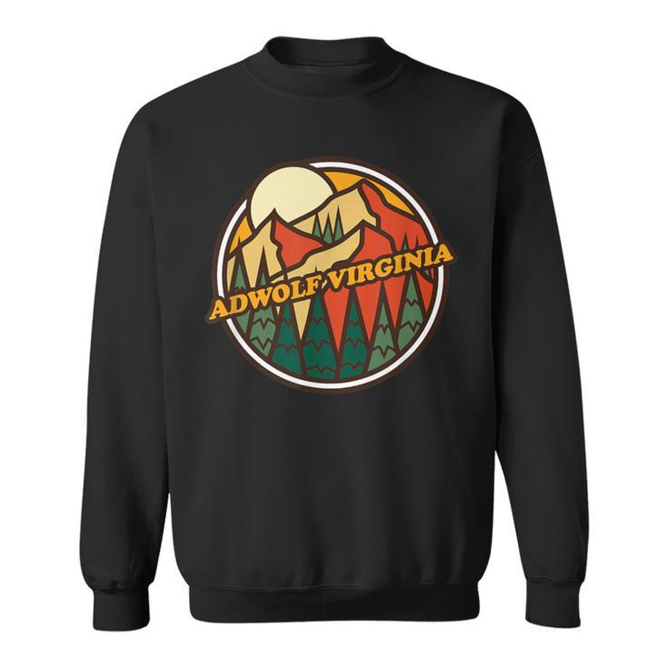 Vintage Adwolf Virginia Mountain Hiking Souvenir Print Sweatshirt