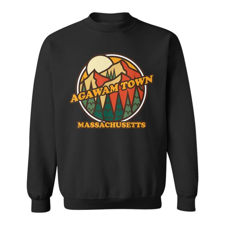 Vintage Agawam Town Massachusetts Mountain Hiking Souvenir Sweatshirt