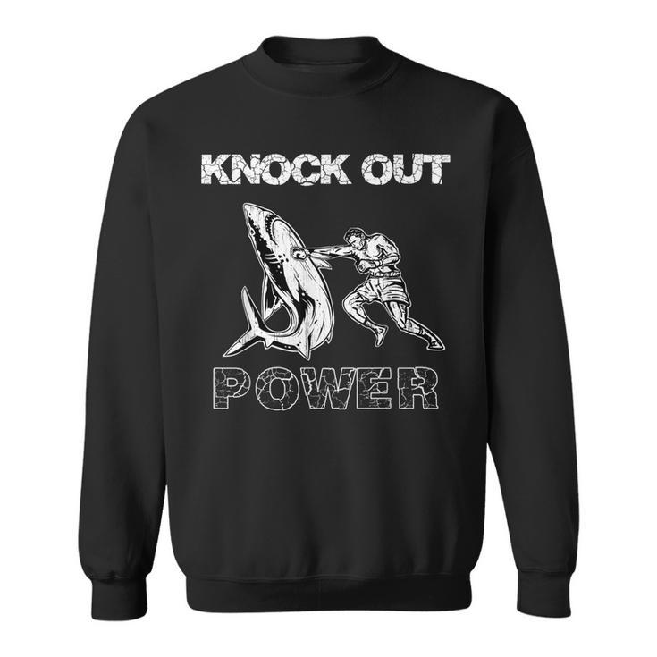Vintage Boxer Man Knock Out Power Best Boxing Kickboxing  Sweatshirt
