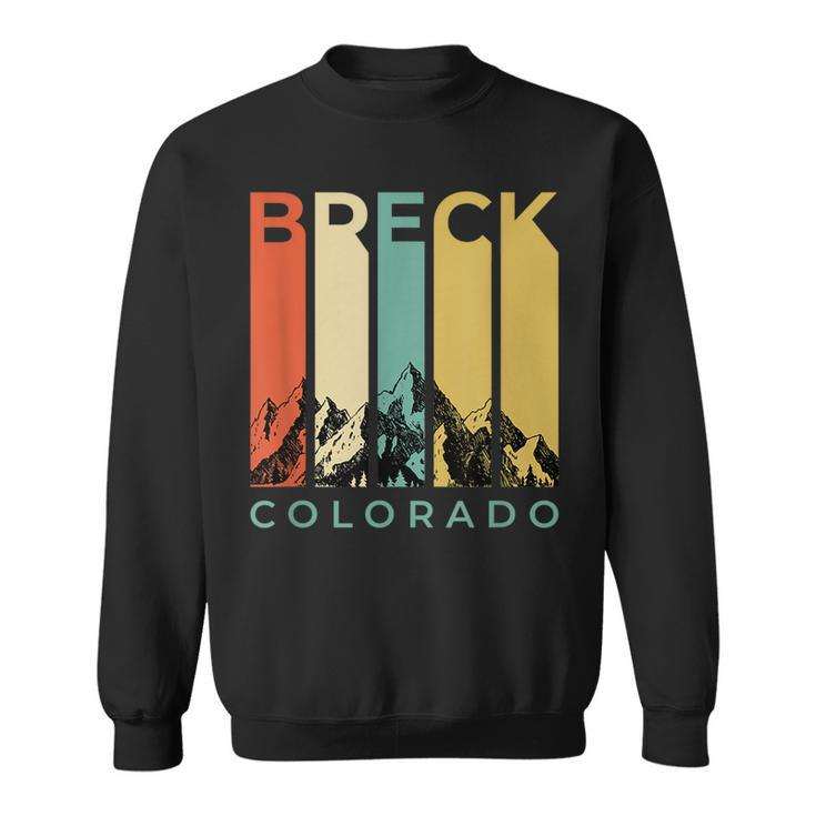 Vintage Breckenridge “Breck” Colorado Retro Colored Stripes  Sweatshirt