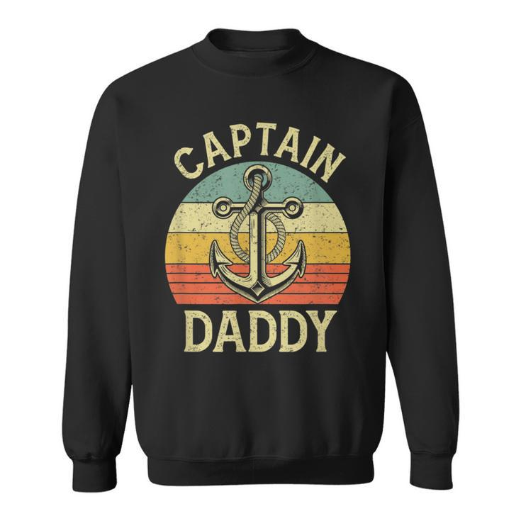 Vintage Captain Daddy Boat Pontoon Dad Fishing Sailor Anchor  Sweatshirt