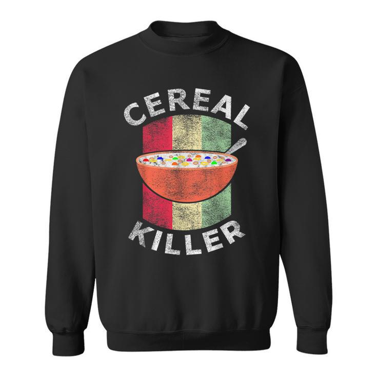 Vintage Cereal Killer Food Pun Funny Cereal Box Halloween Halloween Funny Gifts Sweatshirt