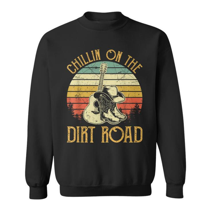 Vintage Chillin On The Dirt Road Retro Country Music Western Sweatshirt