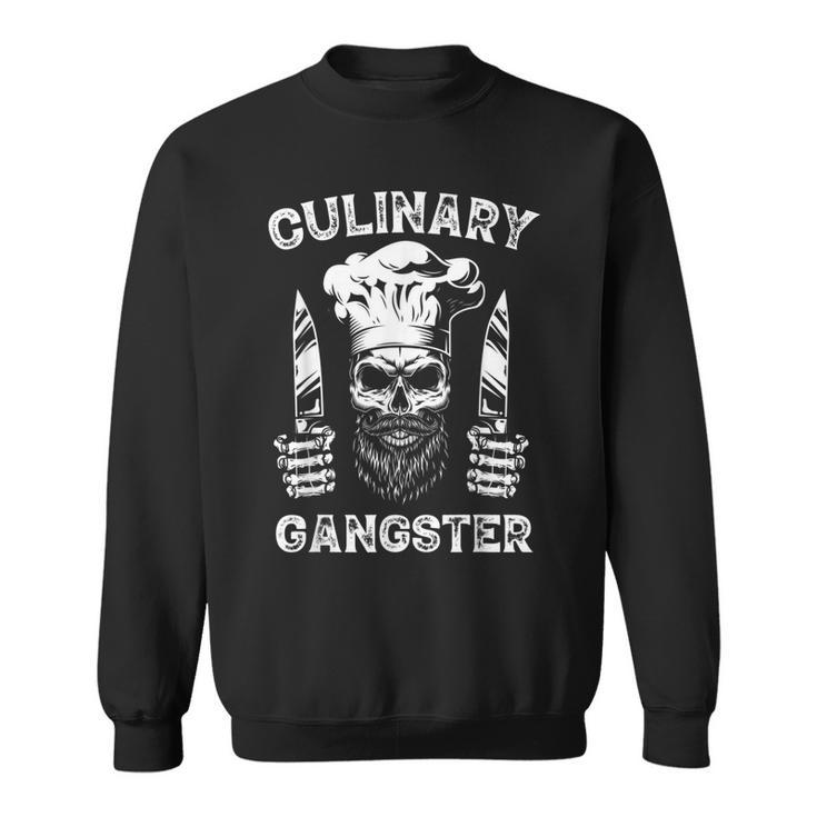 Vintage Cooking Bbq Bearded Culinary Gangster Guru Grilling  Sweatshirt