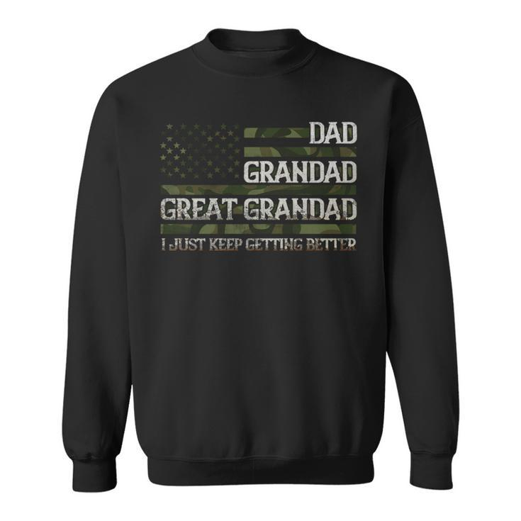 Vintage Dad Grandad Great Grandad With Us Flag Fathers Day   Funny Gifts For Dad Sweatshirt