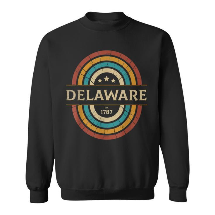Vintage Delaware Home State Stars De Pride 70S Style  Sweatshirt