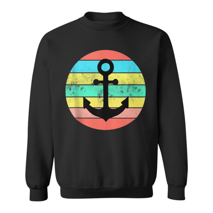 Vintage Distressed Nautical Anchor Boating Cute Retro Style  Sweatshirt