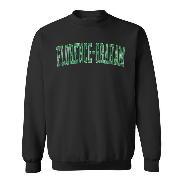 Vintage Florence-Graham Ca Distressed Green Varsity Style Sweatshirt