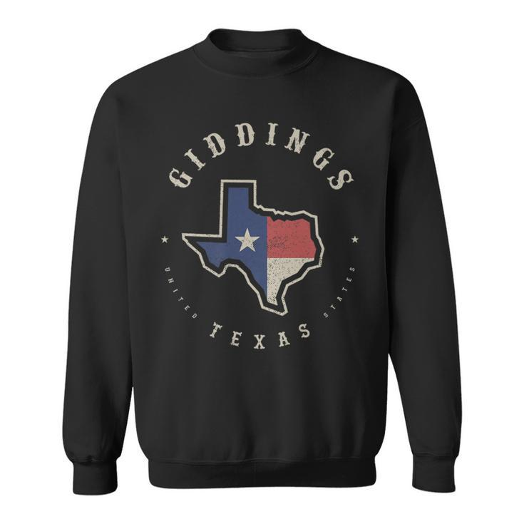Vintage Giddings Texas State Flag Map Souvenir Sweatshirt