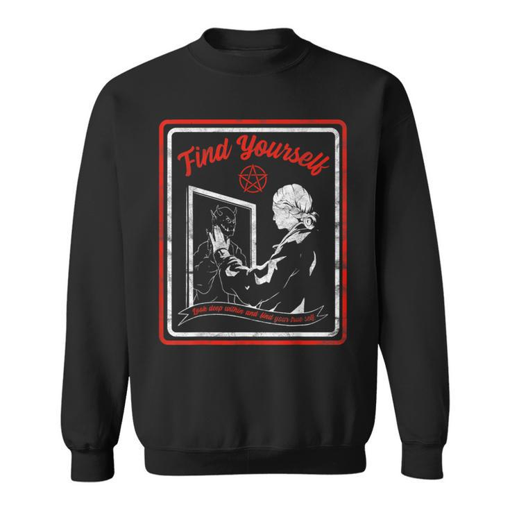 Vintage Horror Find Yourself Demon Within Sweatshirt