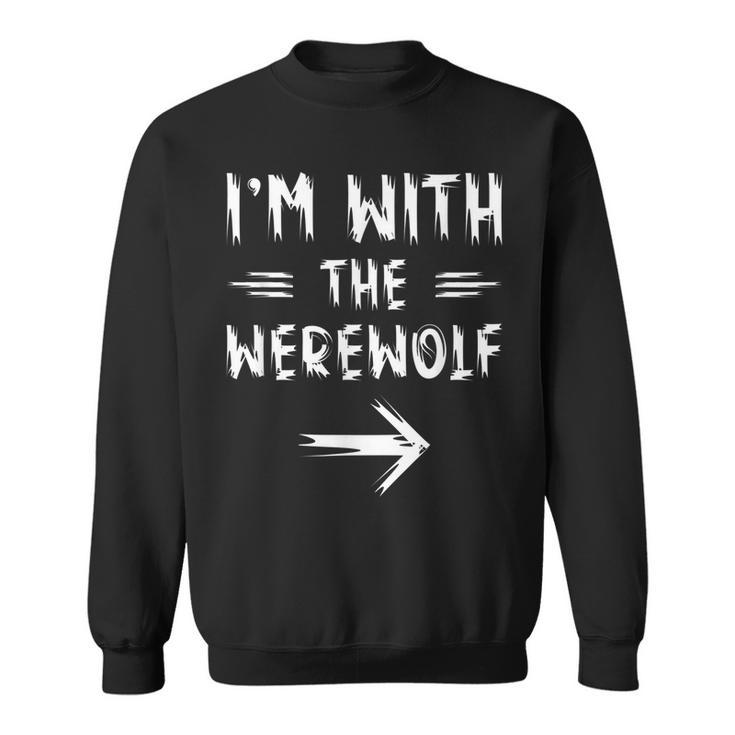 Vintage I´M With The Werewolf Full Moon Wolf Halloween Party Gifts For Wolf Lovers Funny Gifts Sweatshirt