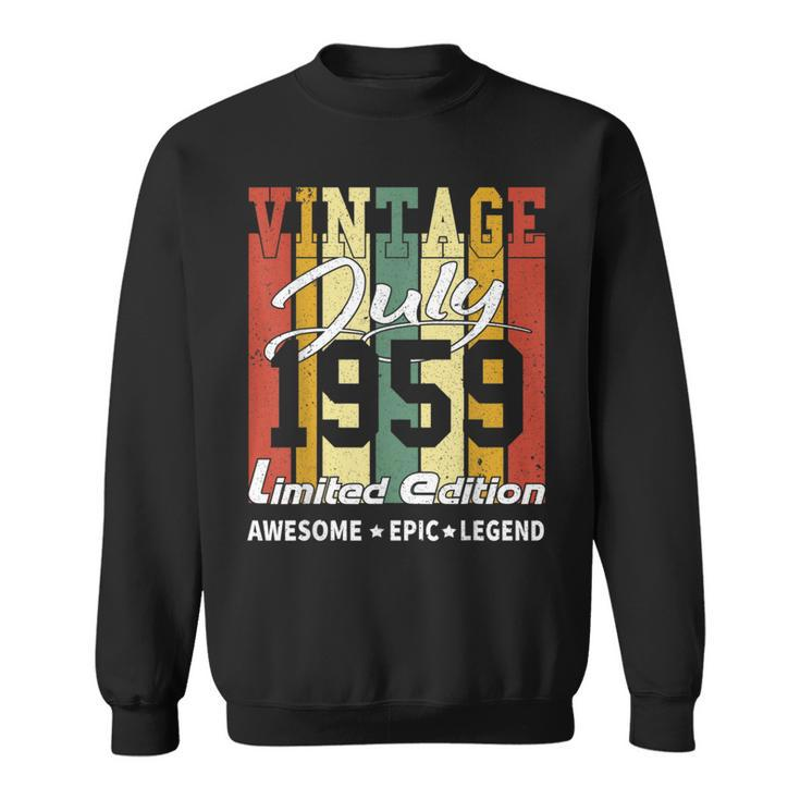 Vintage July 1959 Limited Edition Birthday Gift Sweatshirt
