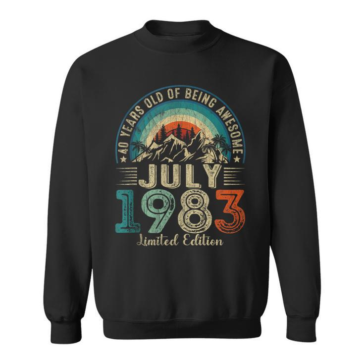 Vintage July 1983 Limited Edition 40 Years Old 40Th Birthday  Sweatshirt