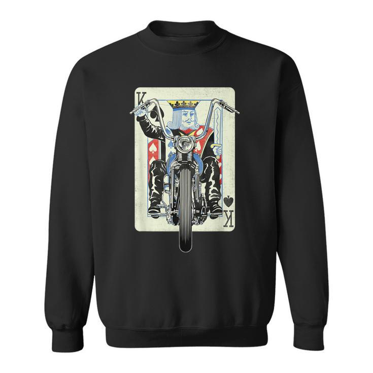 Vintage King Card Motorcycle Poker Black Jack Gambling Biker Sweatshirt