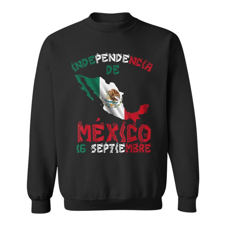 Vintage Mexico Flag 16Th September Mexican Independence Day Sweatshirt