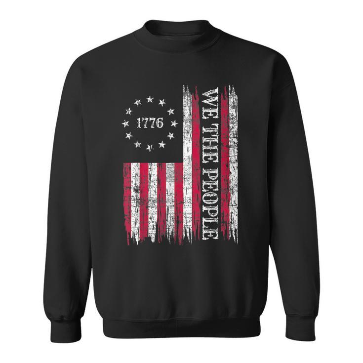 Vintage Old American Flag Patriotic 1776 We The People Usa Patriotic Funny Gifts Sweatshirt