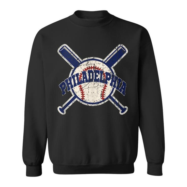 Vintage Philadelphia Baseball Retro Philly Cityscap Sweatshirt