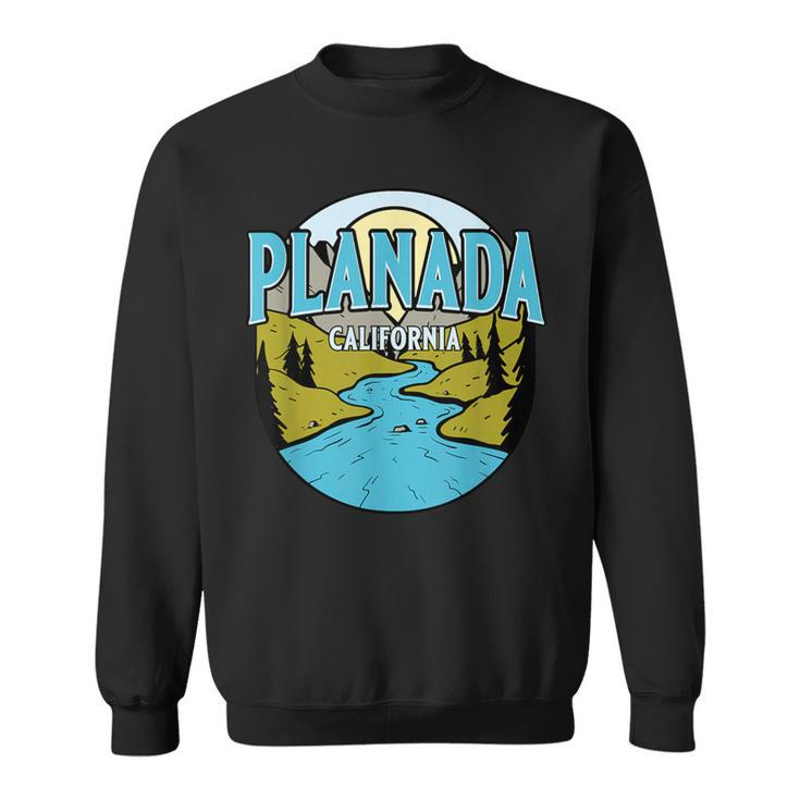 Vintage Planada California River Valley Souvenir Print Sweatshirt