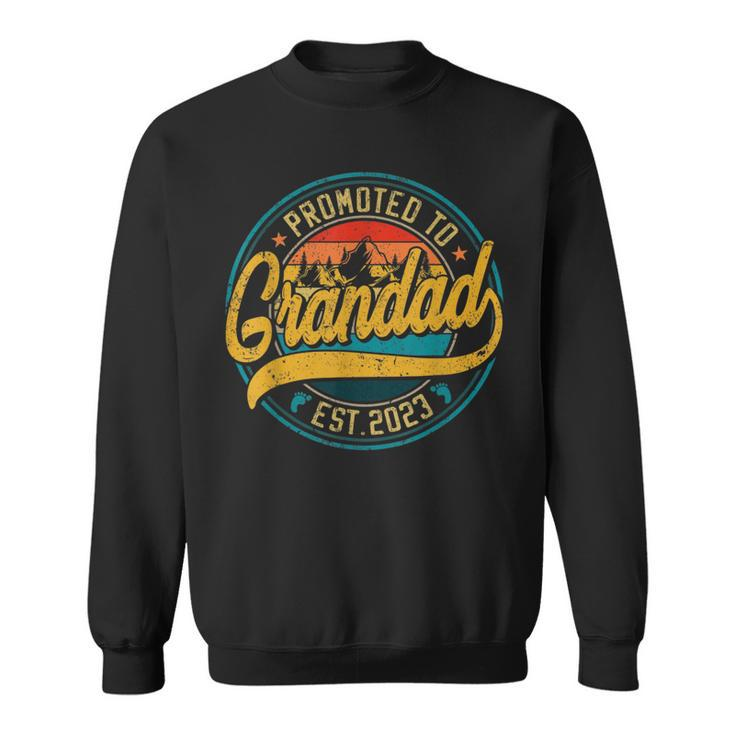 Vintage Promoted To Great Grandad Est 2023 Family  Sweatshirt