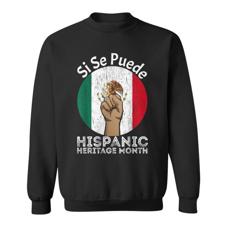 Vintage Proud Mexica Flag National Hispanic Heritage Month Sweatshirt