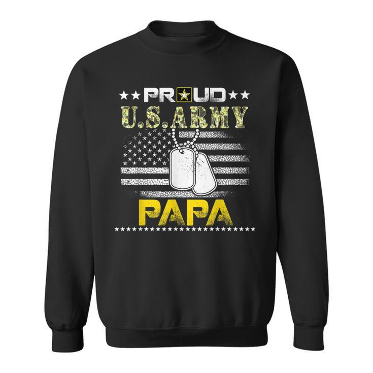 Vintage Proud Papa Usarmy Veteran Flag Gift  Sweatshirt