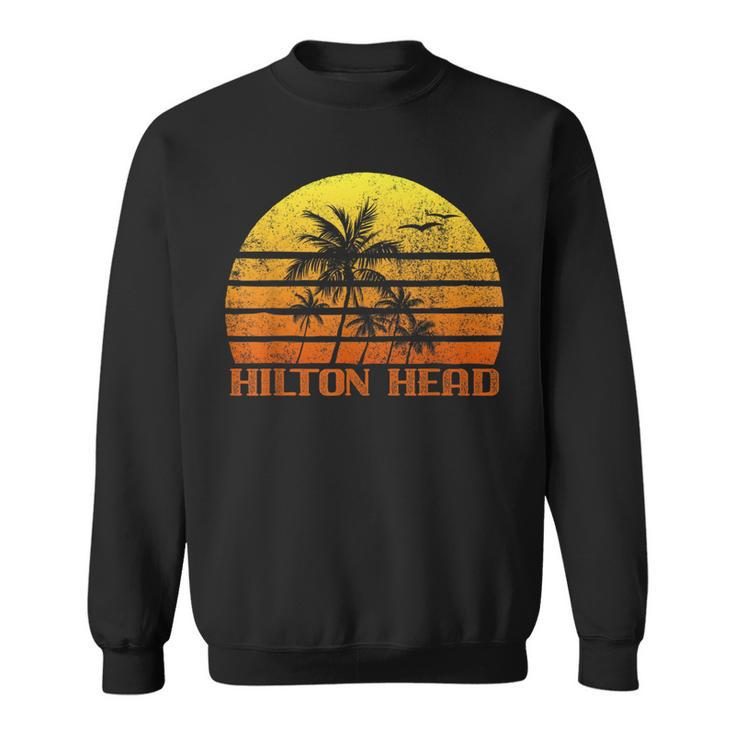 Vintage Retro Beach Vacation Hilton Head Island Sunset Vacation Funny Gifts Sweatshirt