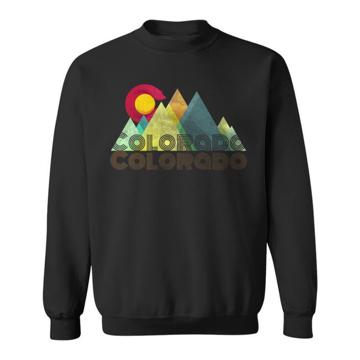 Vintage Retro Colorado Flag Mountain Sweatshirt